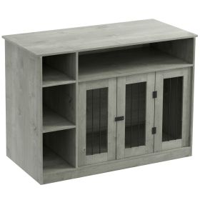 Elegant Dog Crate Furniture with Storage Gray Lockable Door Pet Cage for Medium Large Dogs 47 x 23.5 x 35 Elegant Dog Crate Furniture with Storage Gray Lockable Door Pet Cage for Medium Large Dogs 47 x 23.5 x 35
