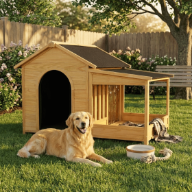 60.2" Large Outdoor Dog House with Insulated Liner for Winter Waterproof Dog Kennel for Medium & Large Dogs 60.2" Large Outdoor Dog House with Insulated Liner for Winter Waterproof Dog Kennel for Medium & Large Dogs